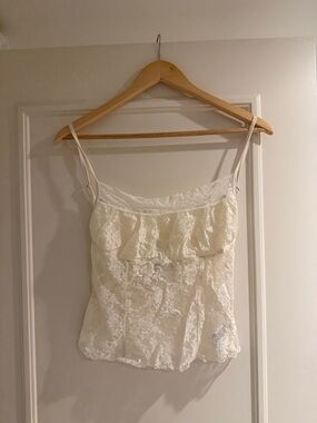 Reformation Cream Lace Slip Top